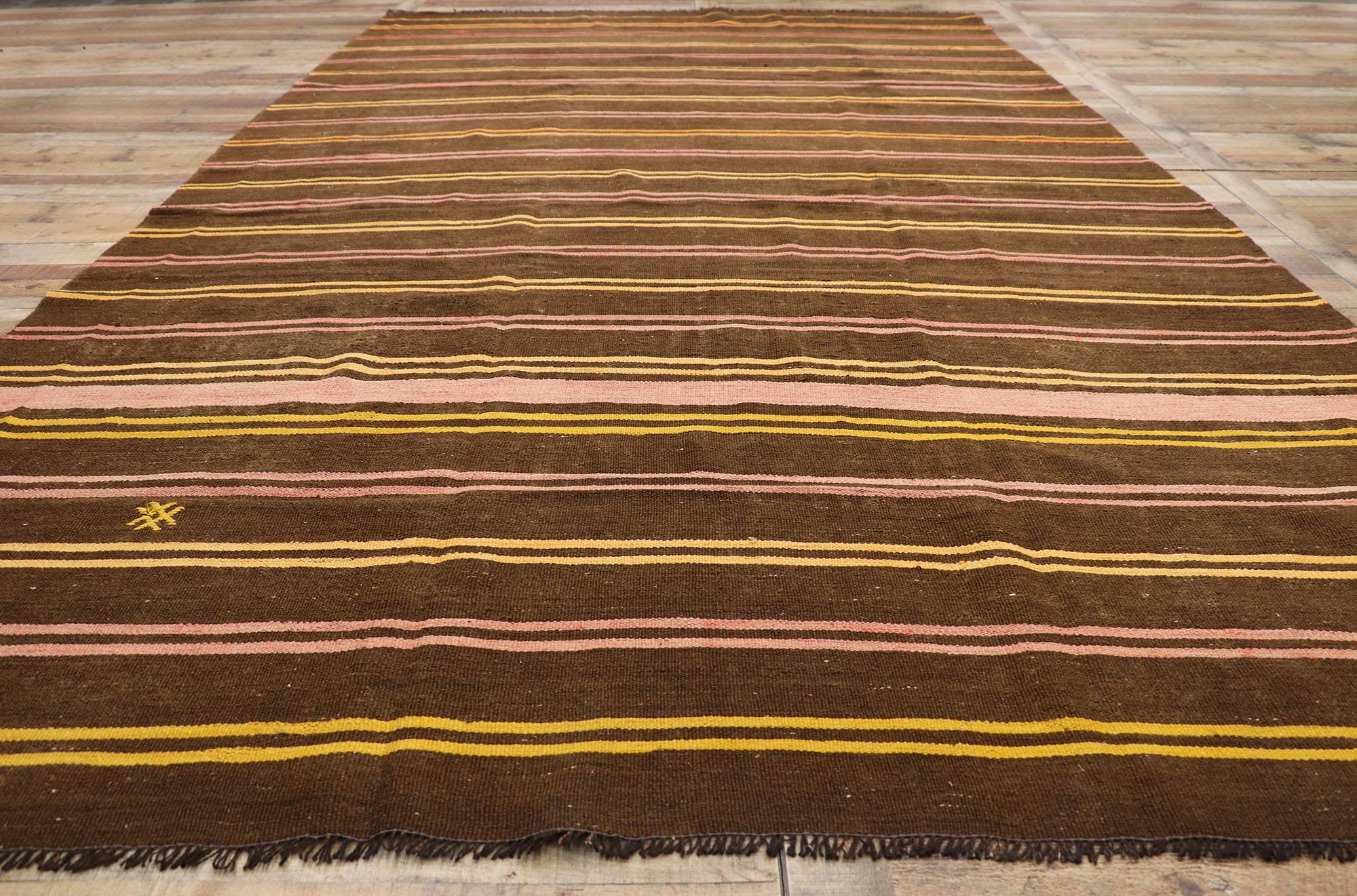 Tapis Kilim turc vintage de style tribal, tissage plat en vente 1