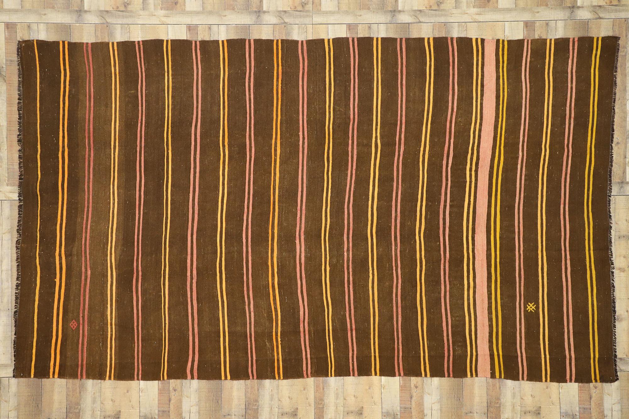 Tapis Kilim turc vintage de style tribal, tissage plat en vente 2