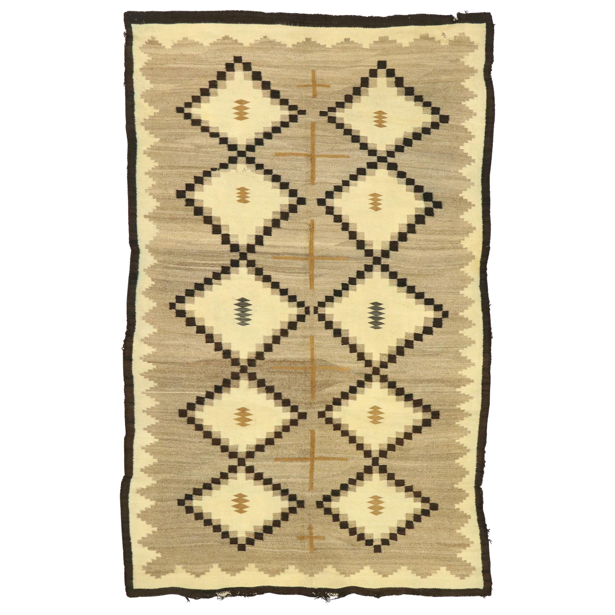 Vieux tapis Kilim turc avec deux collines grises Style Navajo