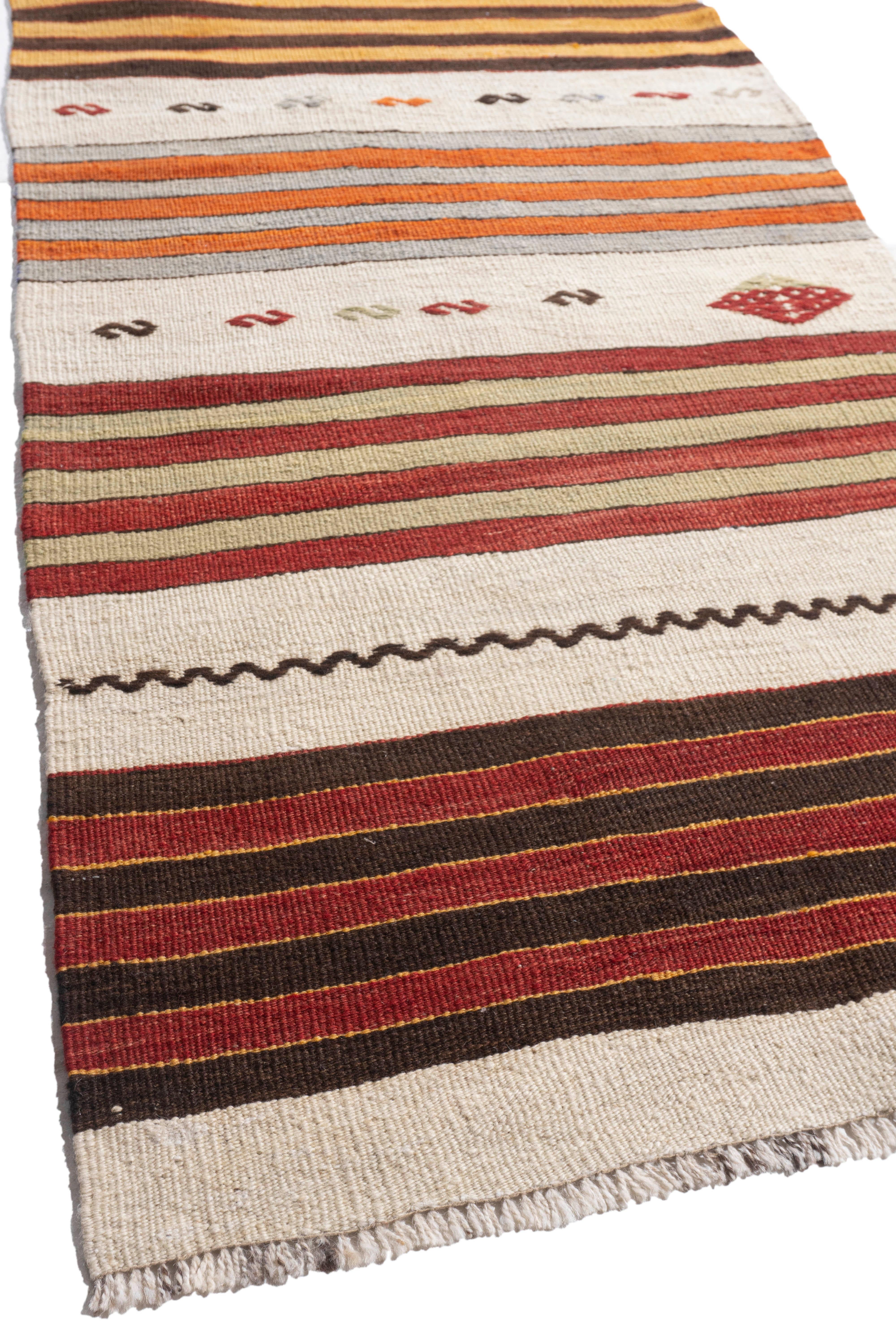 Vintage Türkisch Kilim Läufer 2' X 24' im Angebot 4