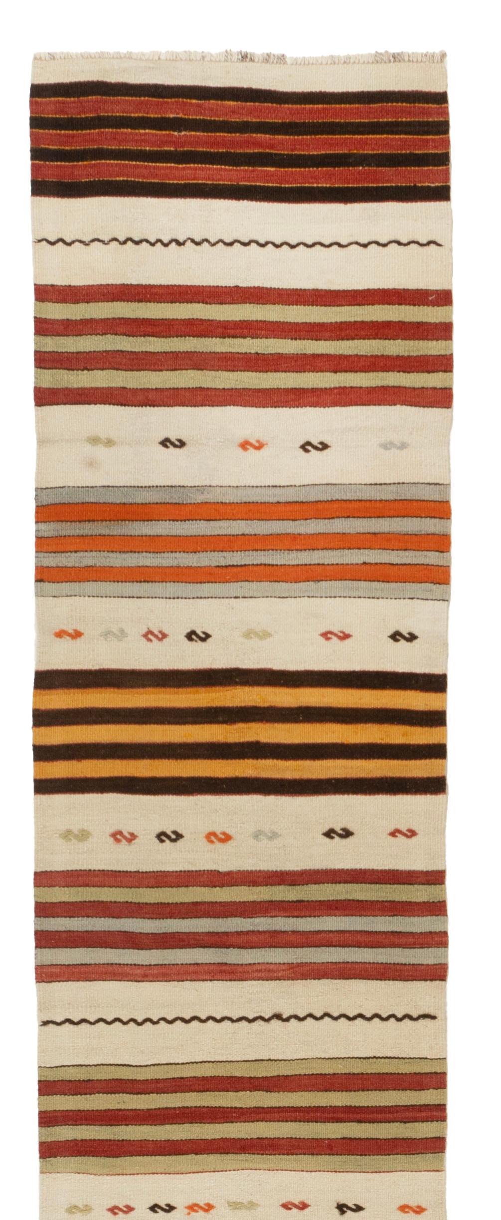 Vintage Turkish Kilim Runner 2' X 24' In Good Condition For Sale In New York, NY