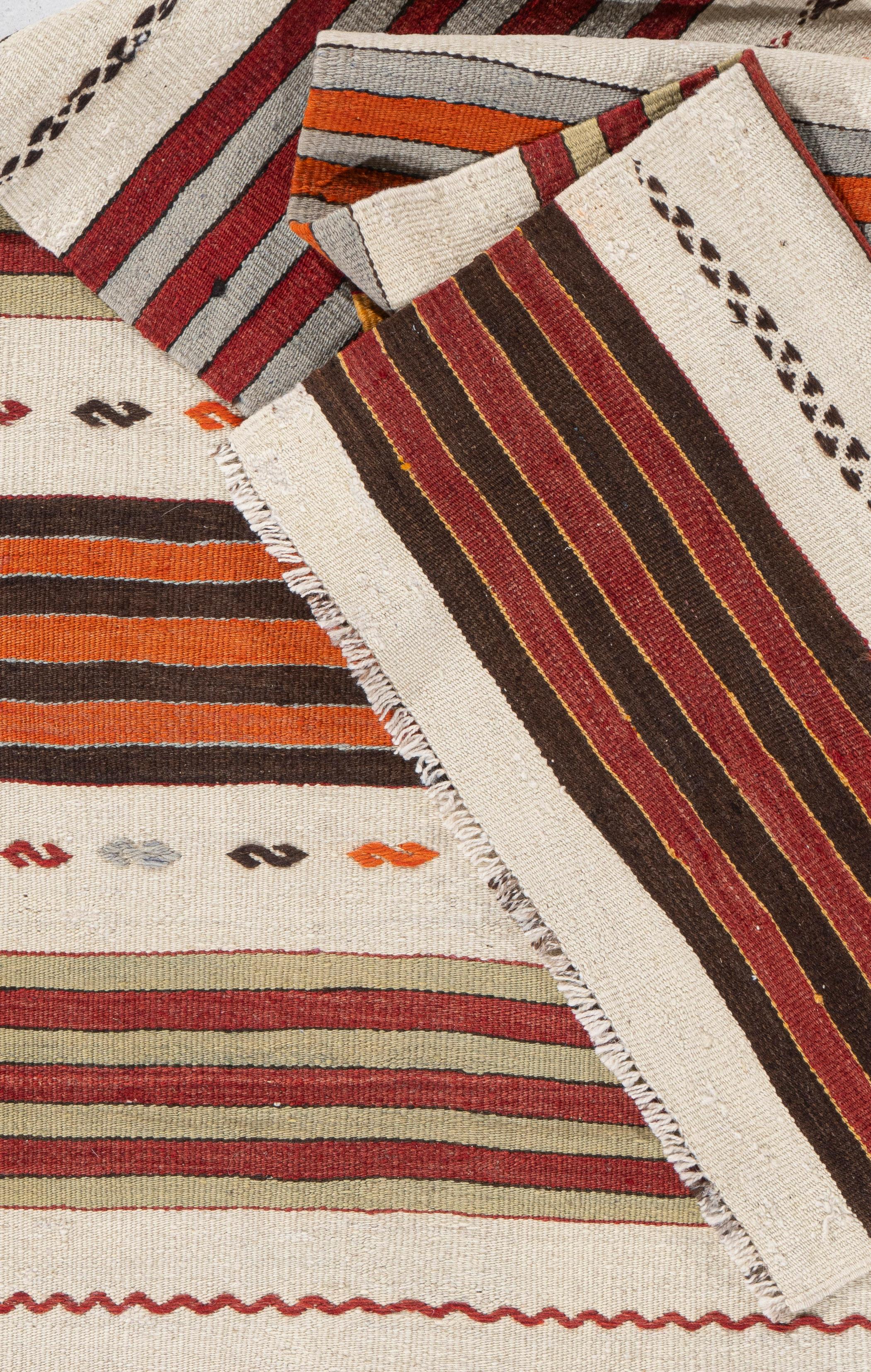 Vintage Türkisch Kilim Läufer 2' X 24' (Wolle) im Angebot