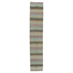 Tapis de couloir Kilim turc vintage 2'6 X 13'4