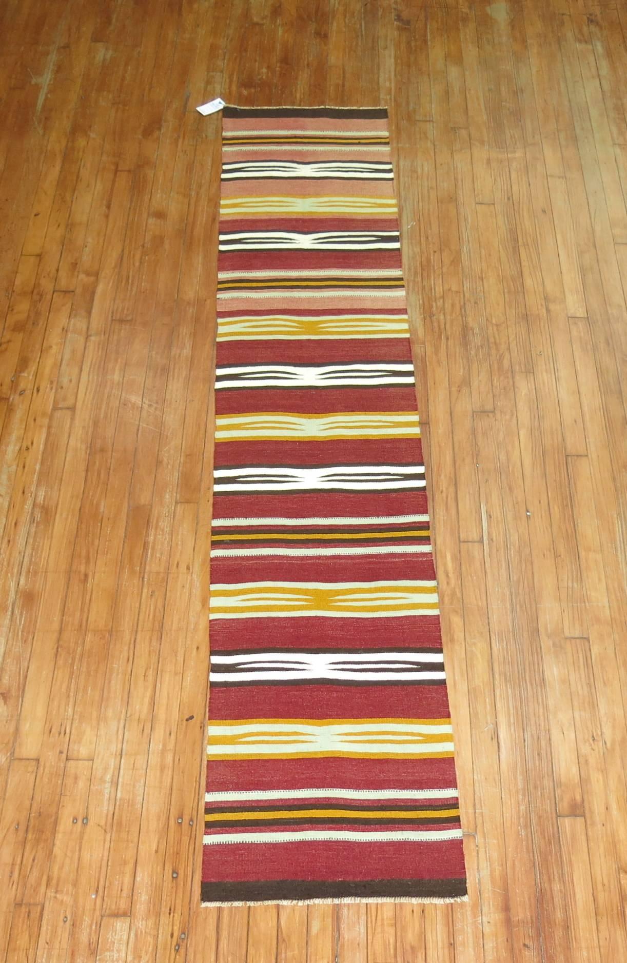 One of a kind Vintage Turkish Kilim runner from the middle of the 20th century

1'9'' x 8'6''