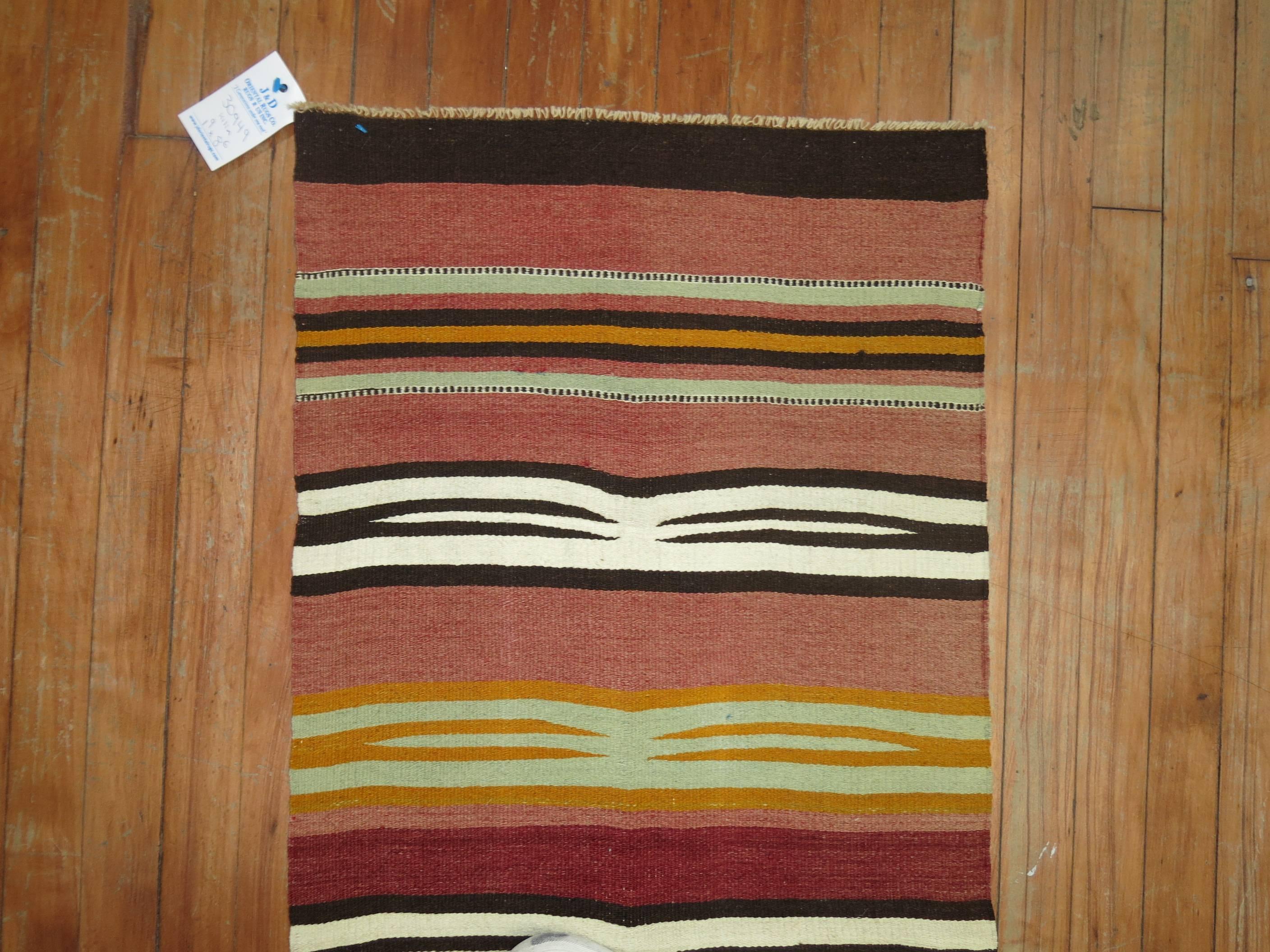 Vintage Turkish Kilim Runner In Good Condition For Sale In New York, NY