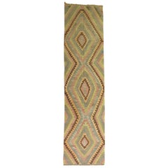 Zabihi Collection Wide Vintage Turkish Kilim Runner