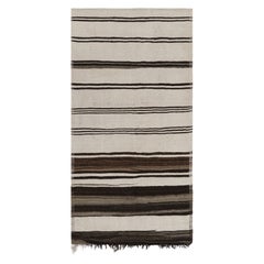 Türkischer Vintage-Kilim-Läufer in Beige, Grau und Braun gestreift - Rug & Kilim