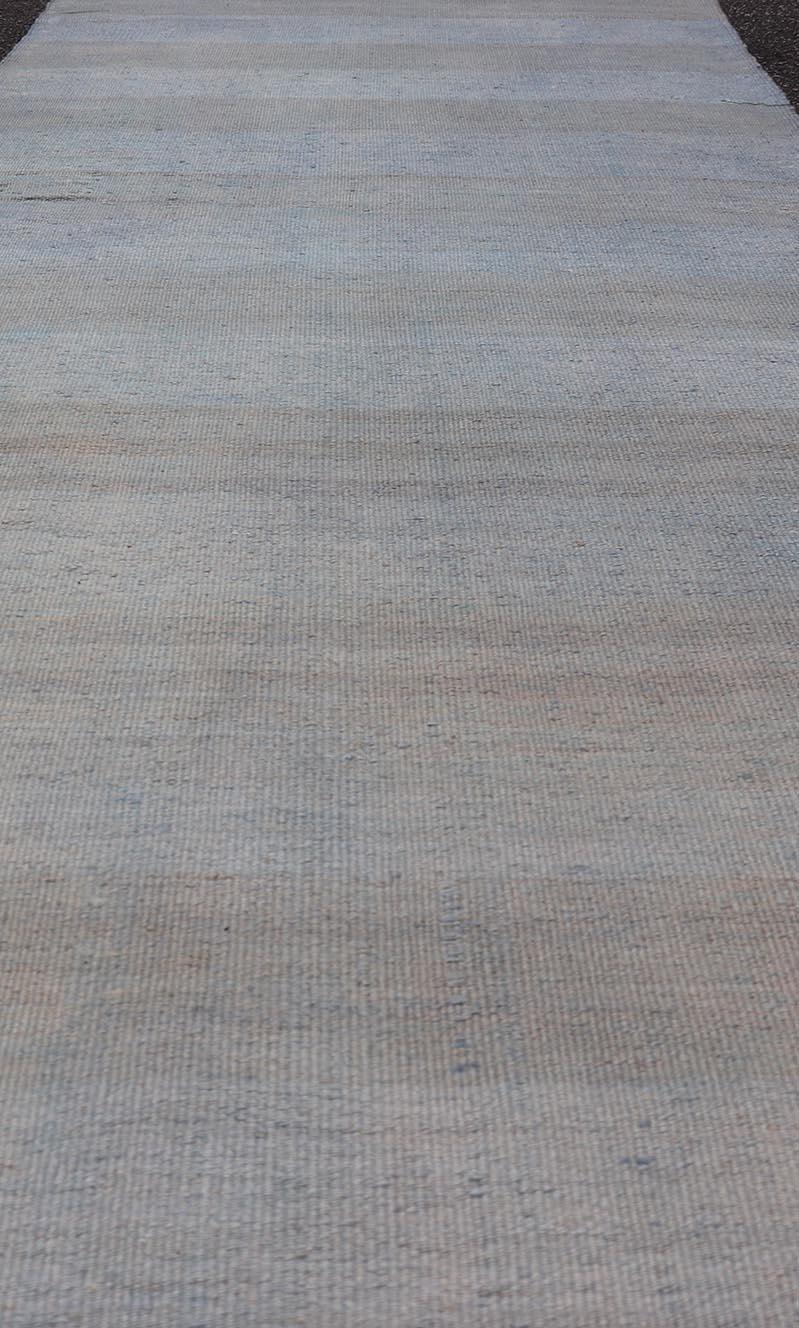 Vintage Turkish Kilim Runner In Soft Cream and Beige Stripes 2'6 x 12'2 For Sale 7