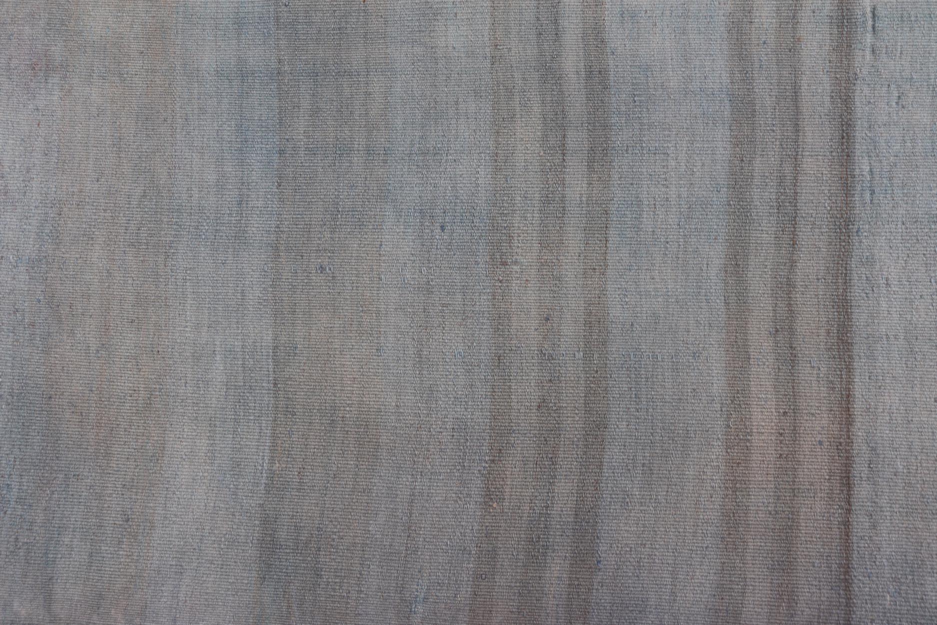 Hand-Woven Vintage Turkish Kilim Runner In Soft Cream and Beige Stripes 2'6 x 12'2 For Sale