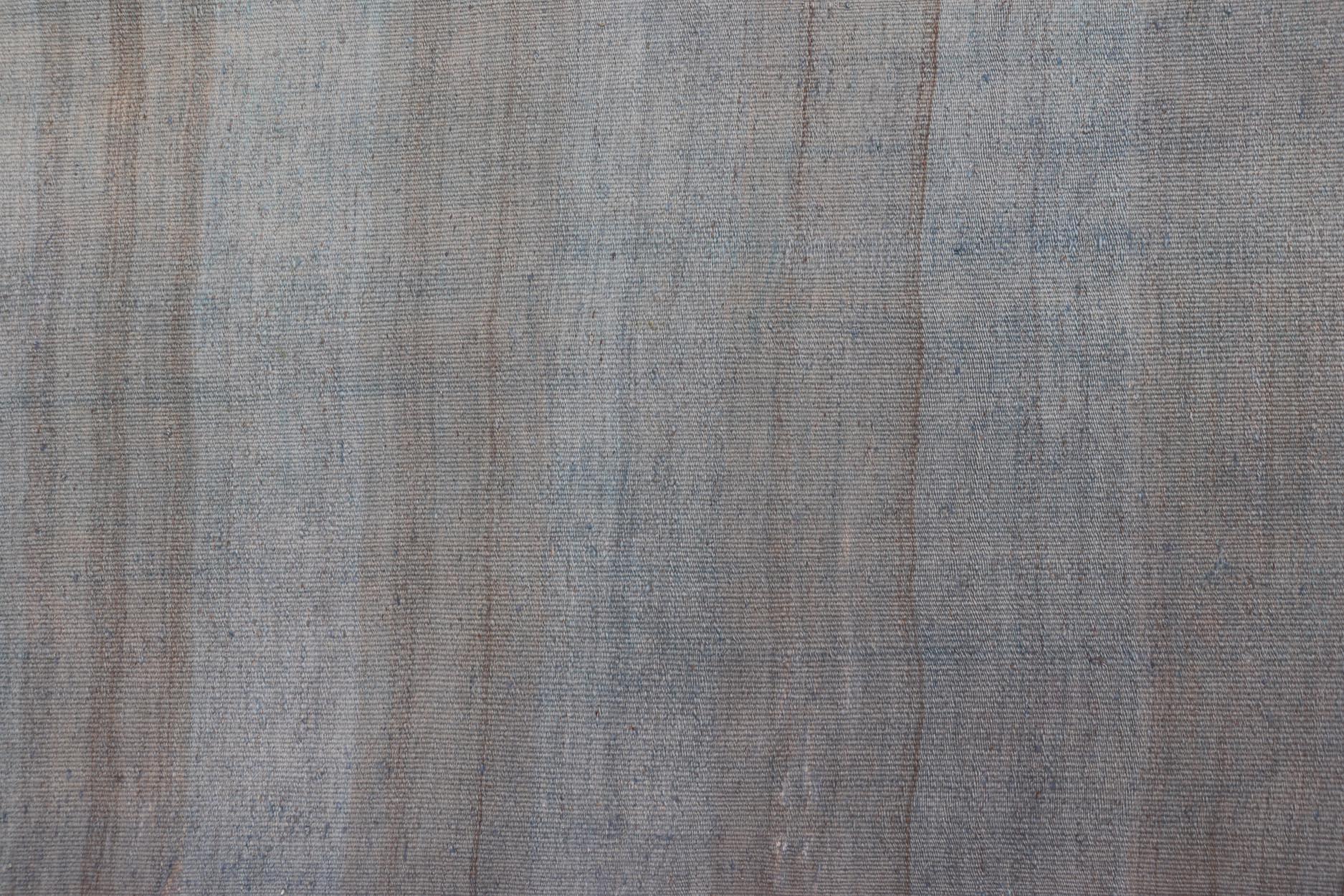 Vintage Turkish Kilim Runner In Soft Cream and Beige Stripes 2'6 x 12'2 In Good Condition For Sale In Atlanta, GA