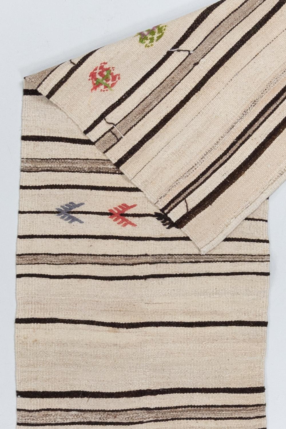 Hand-Woven Vintage Turkish Kilim Runner Rug For Sale