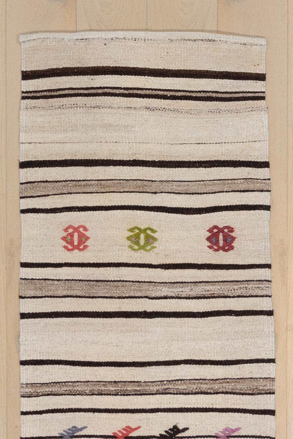 Vintage Turkish Kilim Runner Rug 1