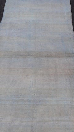Vintage Turkish Kilim Runner Soft Pastel Hues With Striped Design 3'2 x 9'4