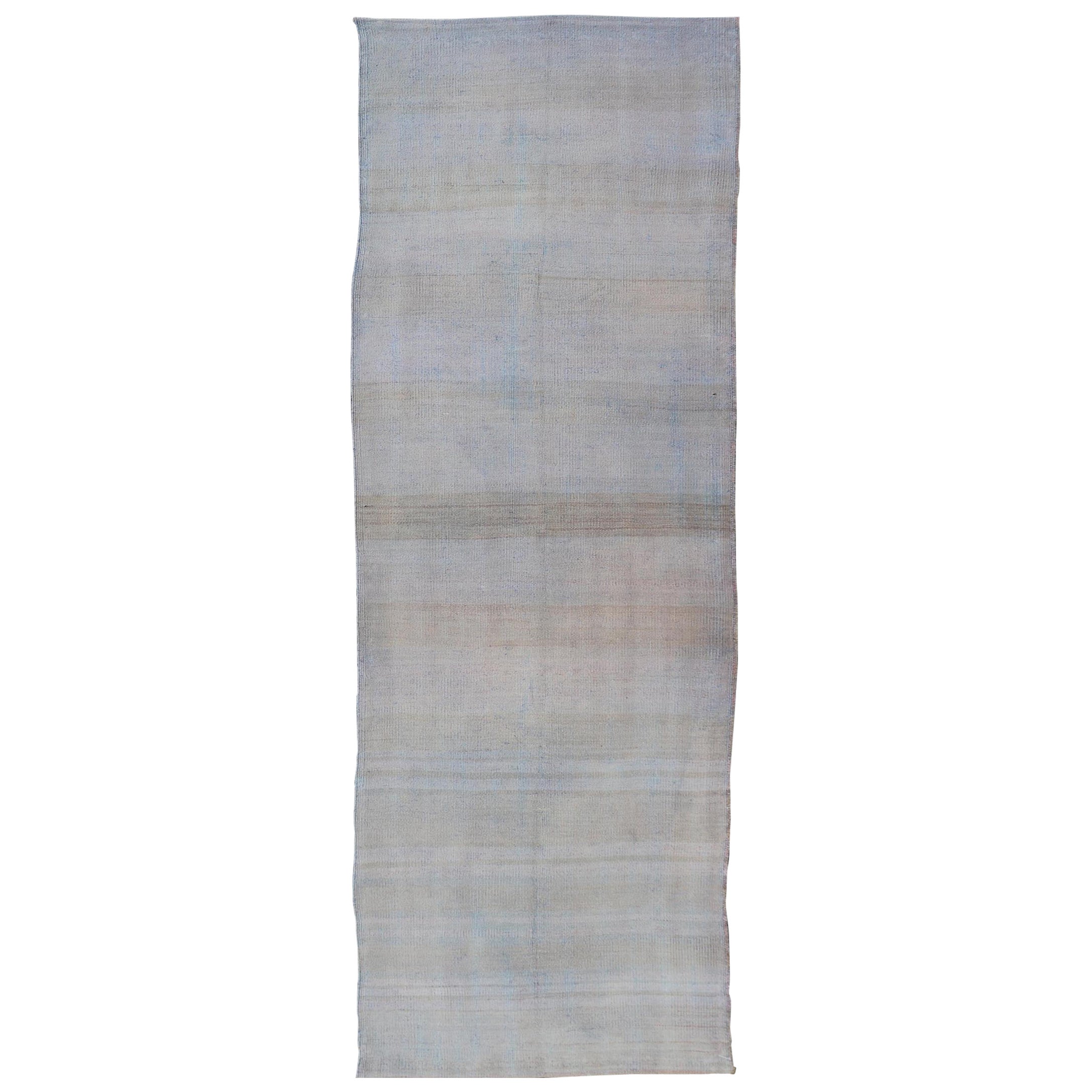 Vintage türkischen Kelim Läufer weichen Pastellfarben mit gestreiften Design 3
2 x 9
4