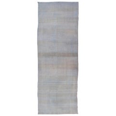 Vintage türkischen Kelim Läufer weichen Pastellfarben mit gestreiften Design 3
2 x 9
4