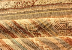 Vintage Turkish Kilim Runner Warm Earth Tones Gold Brown Wool Flatweave