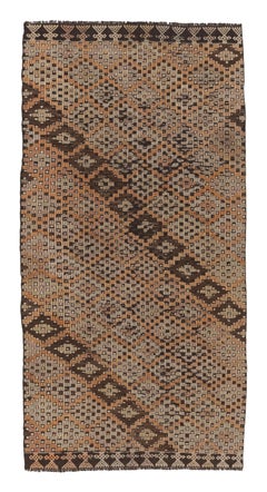 Vintage Turkish Kilim Runner with Diamond Lattice Geometry - Rug & Kilim