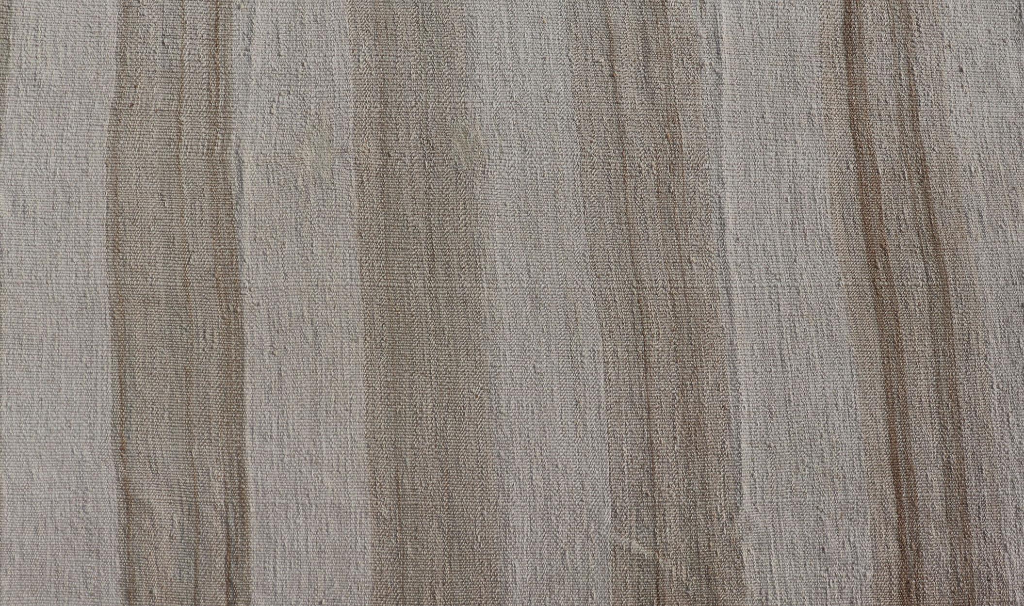 Alfombra Turca Kilim Vintage con Rayas en Taupe Claro y Tonos Neutros en venta 4