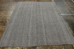 Vintage Turkish Kilim, Solid Monochrome in Gray, White, and Black - Rug & Kilim