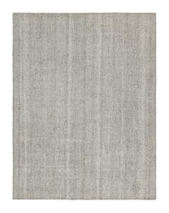 Vintage Turkish Kilim, Solid Monochrome in Gray, White, and Black - Rug & Kilim