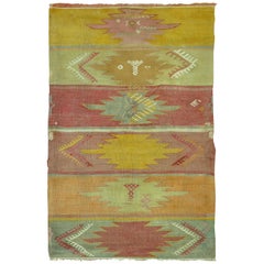 Vintage Turkish Kilim Throw Kilim Rug