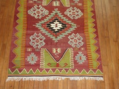 Vintage Turkish Kilim Throw Piece