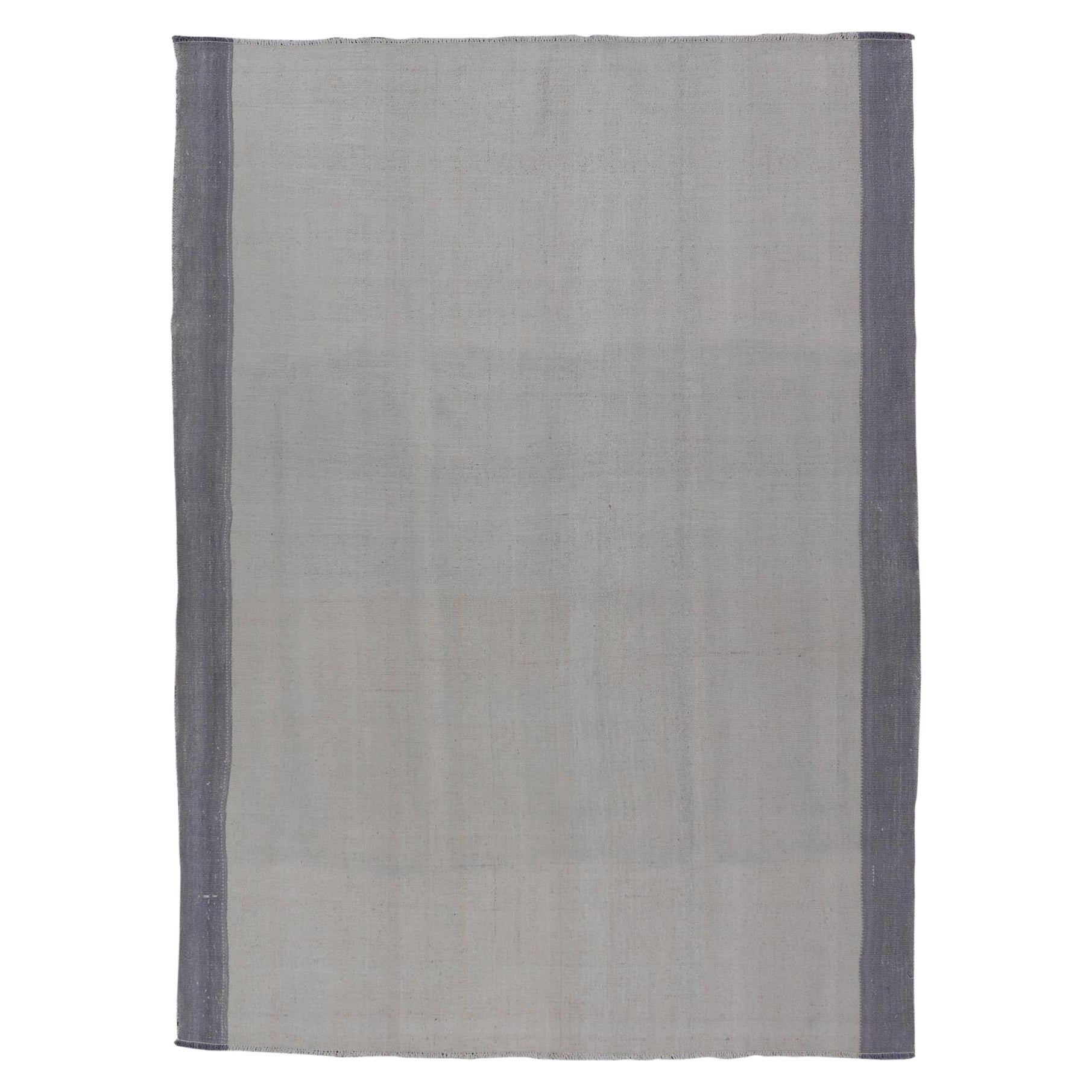 Kilim turco vintage de diseño moderno en crema y lavanda