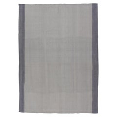 Kilim turco vintage dal design moderno nei colori crema e lavanda