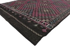 Vintage Turkish Kilim Rug with Feminine Industrial Style, Flatweave Kilim Rug
