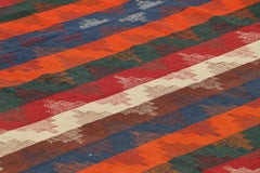 Vintage Turkish Kilim with Polychromatic Chevrons & Stripes, from Rug & Kilim
