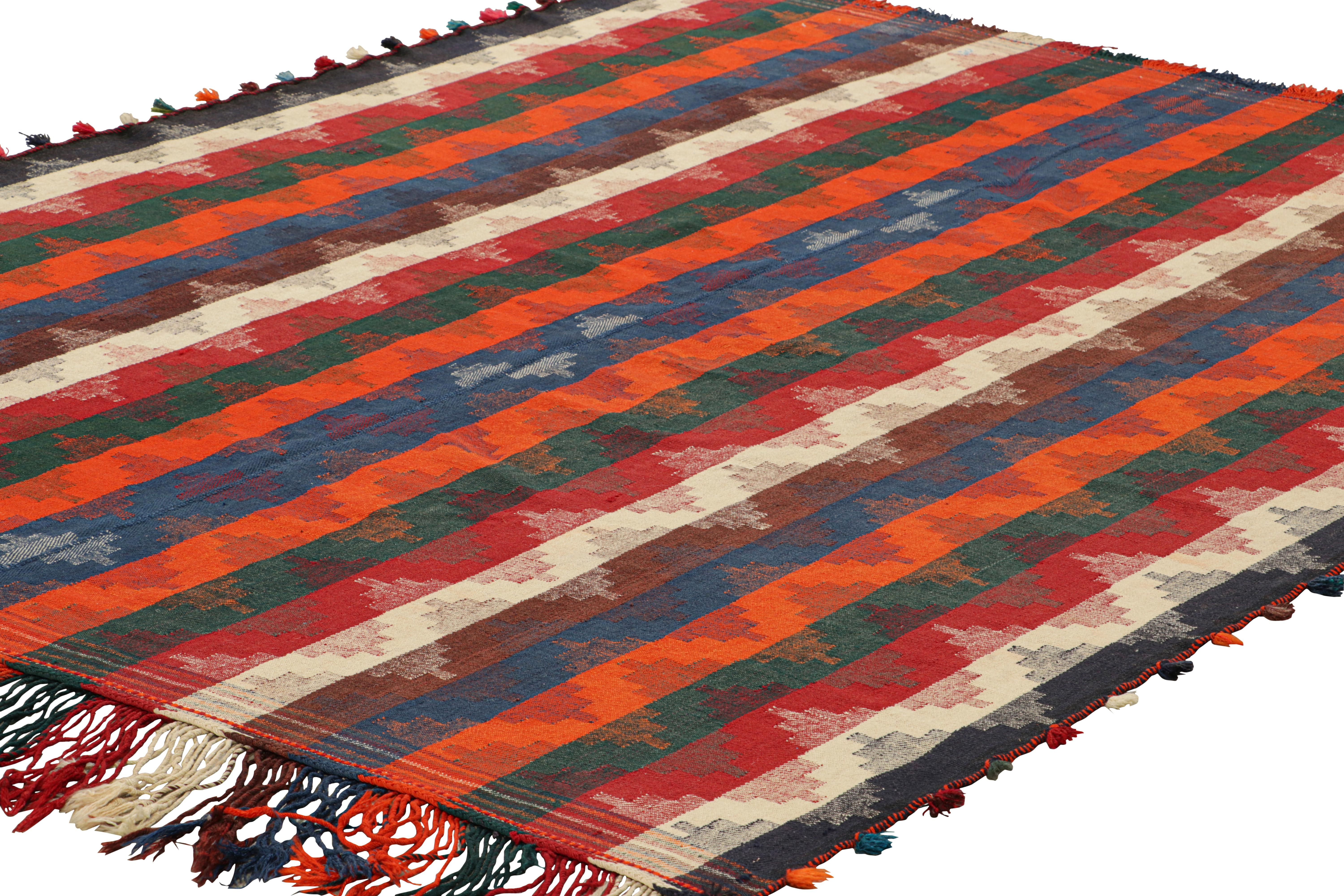 Vintage Turkish Kilim with Polychromatic Chevrons & Stripes, from Rug & Kilim In Good Condition For Sale In Long Island City, NY