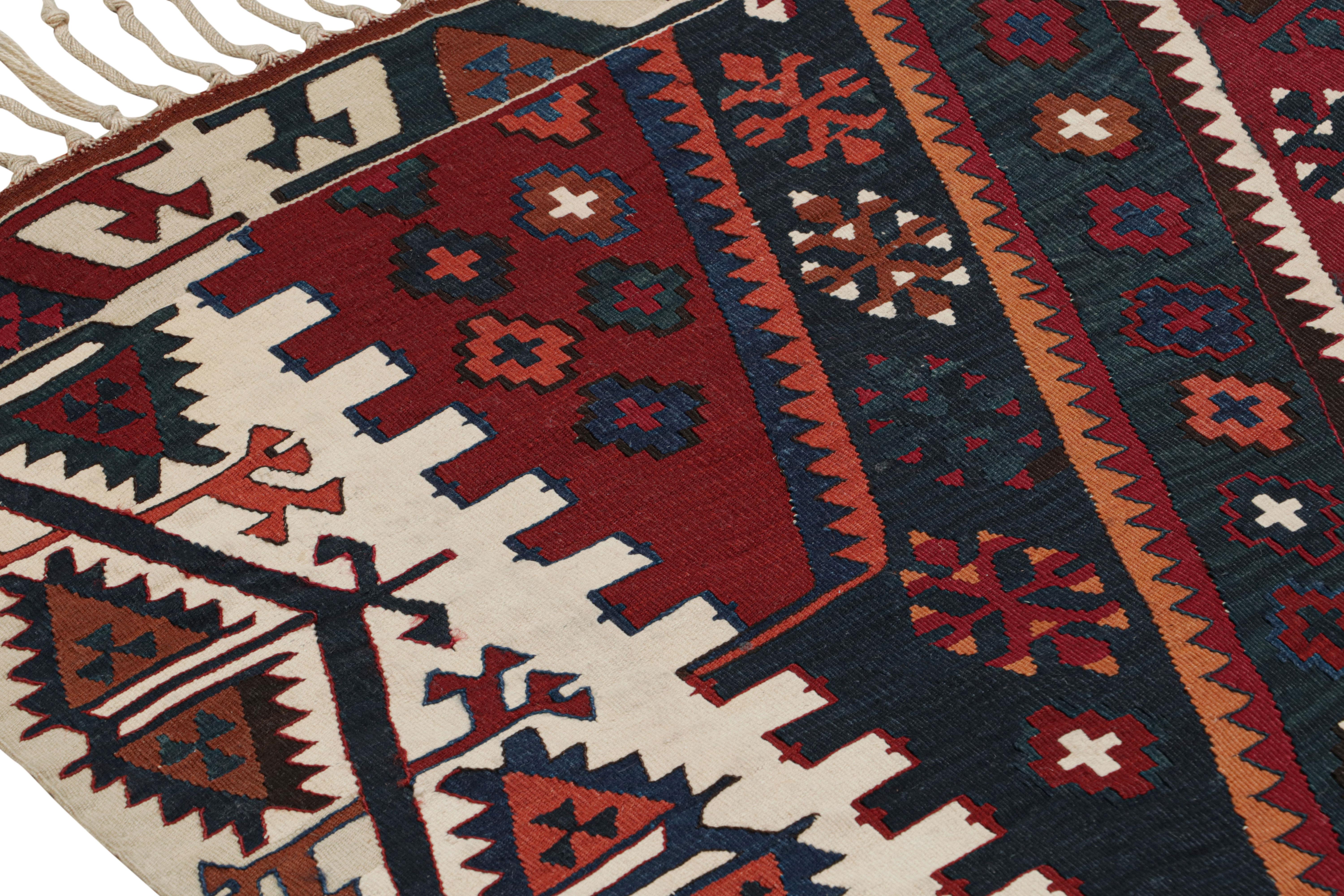 Mid-20th Century Vintage Turkish Kilim with Polychromatic Geometric Patterns, from Rug & Kilim For Sale