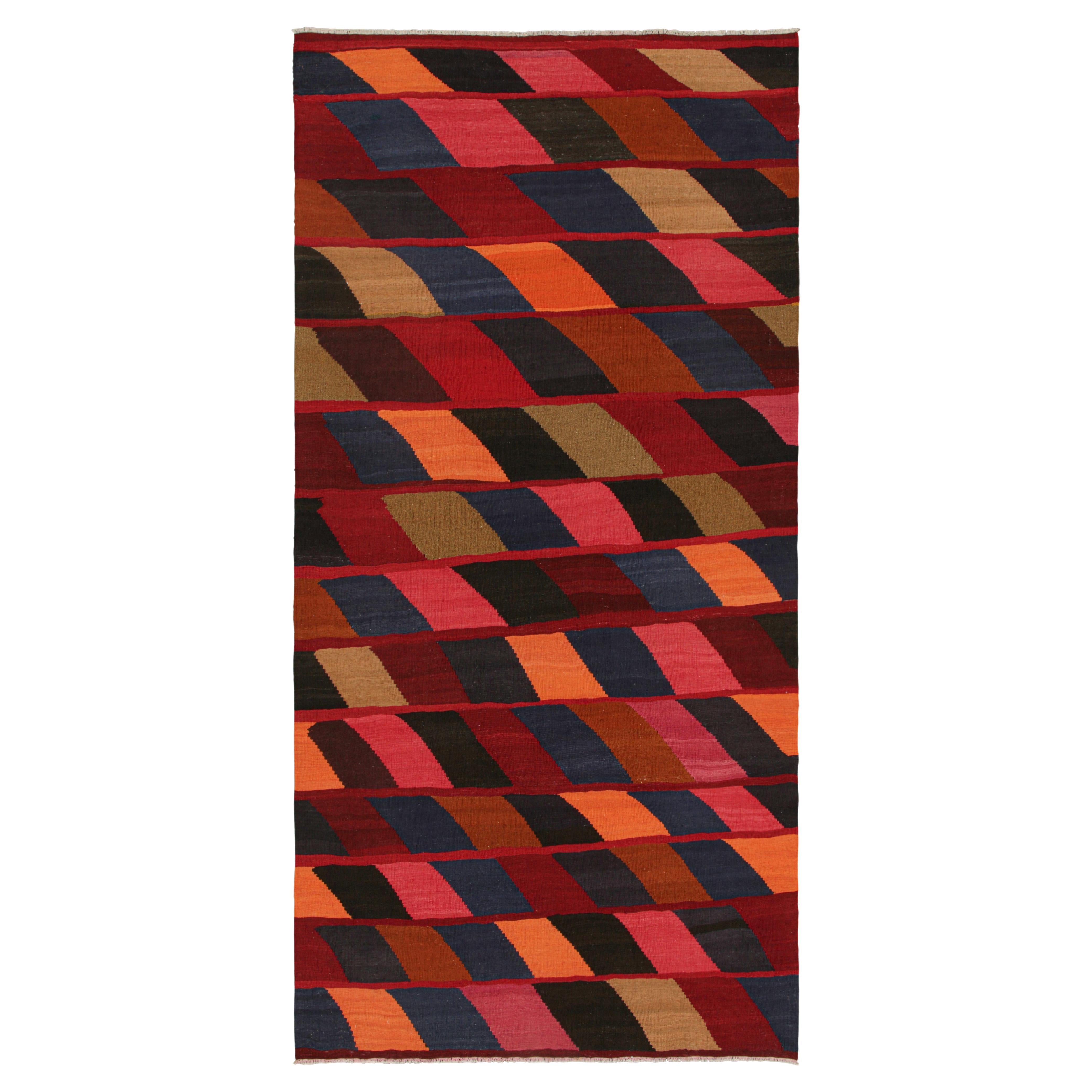 Vintage Turkish Kilim with Polychromatic Geometric Patterns, from Rug & Kilim