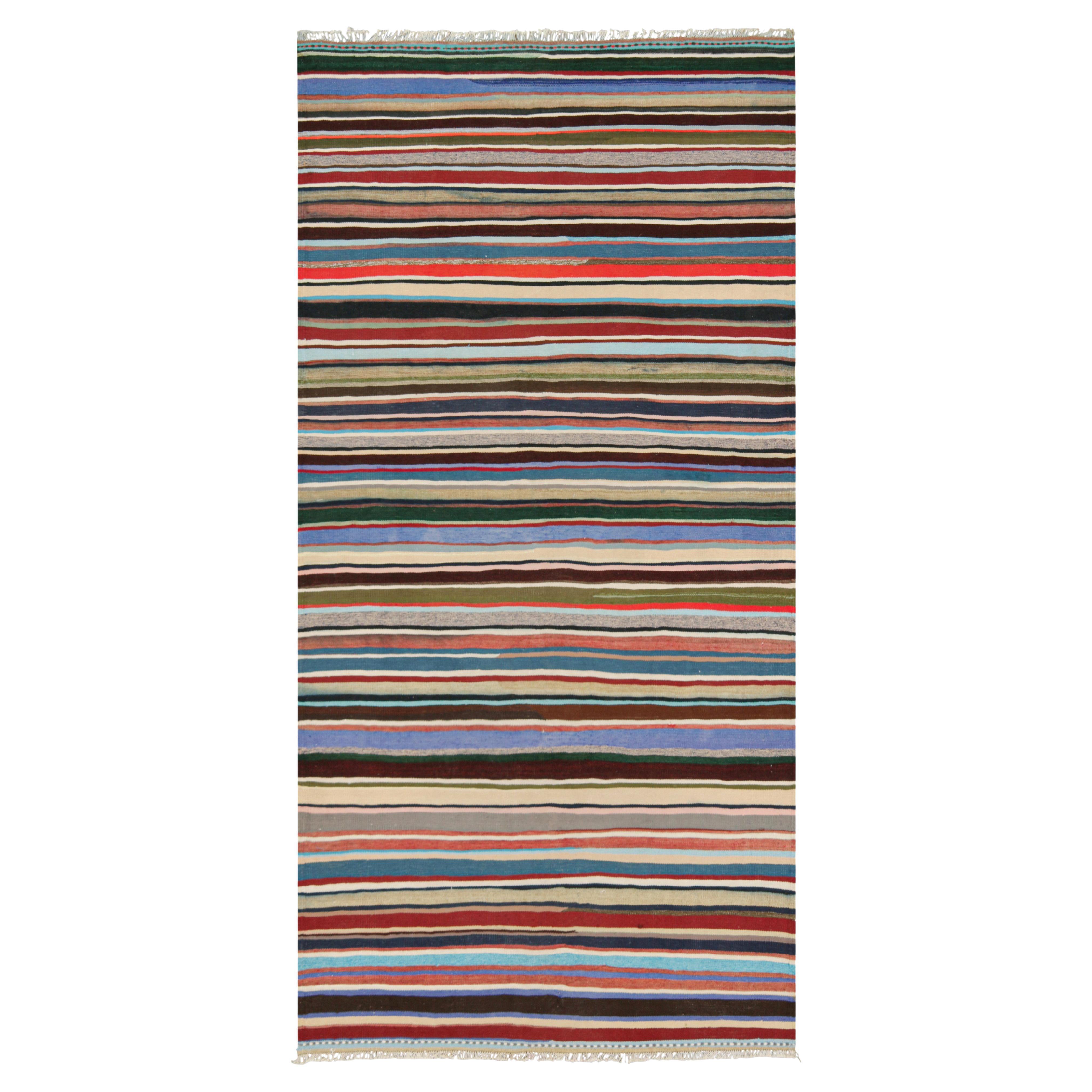 Vintage Turkish Kilim with Polychromatic Stripes, from Rug & Kilim