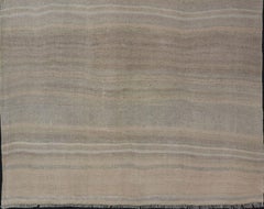 Vintage Turkish Kilim with Stripes in Taupe, Gray, Tan, Cream and Brown
