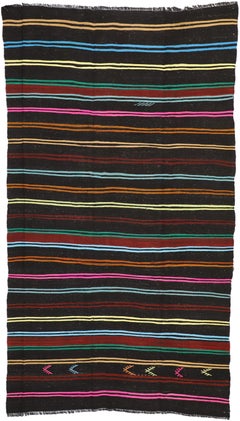 Handwoven Vintage Turkish Flatweave Carpet