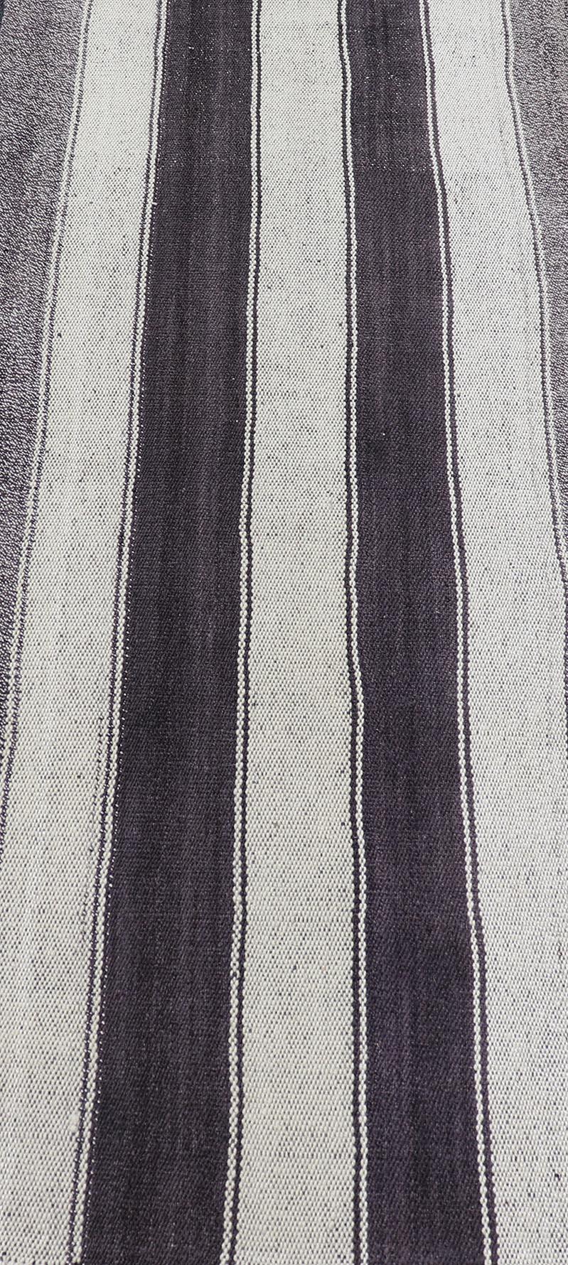 20th Century Vintage Turkish Kilim with Vertical Stripes in Brown and Cream For Sale