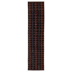 Vintage Turkish Kilim Wool Rug In Dark Brown With Allover Design