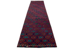 Alfombra turca vintage de lana Kilim en óxido con diseño geométrico