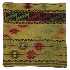 Vintage Turkish Kilim Wool Rug Pillow Cover