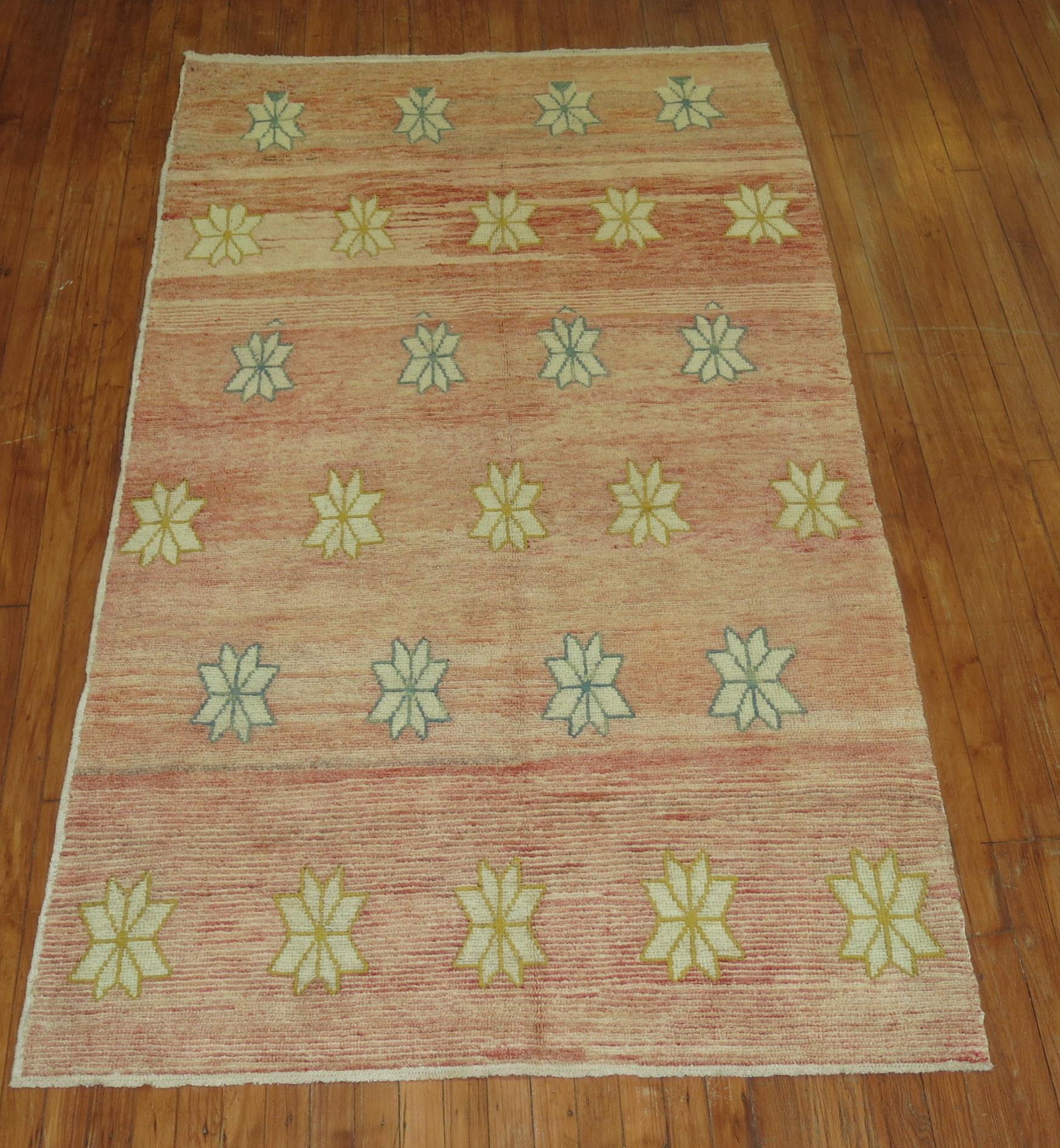 A mid-20th century border less vintage Turkish Konya rug.