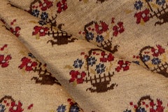 Vintage Turkish Konya Gallery Carpet, Floral Allover Design