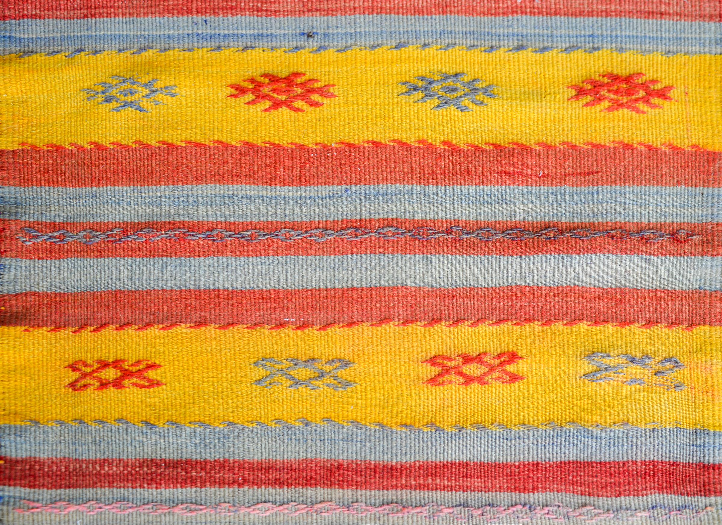 Vintage Turkish Konya Kilim Rug For Sale 4