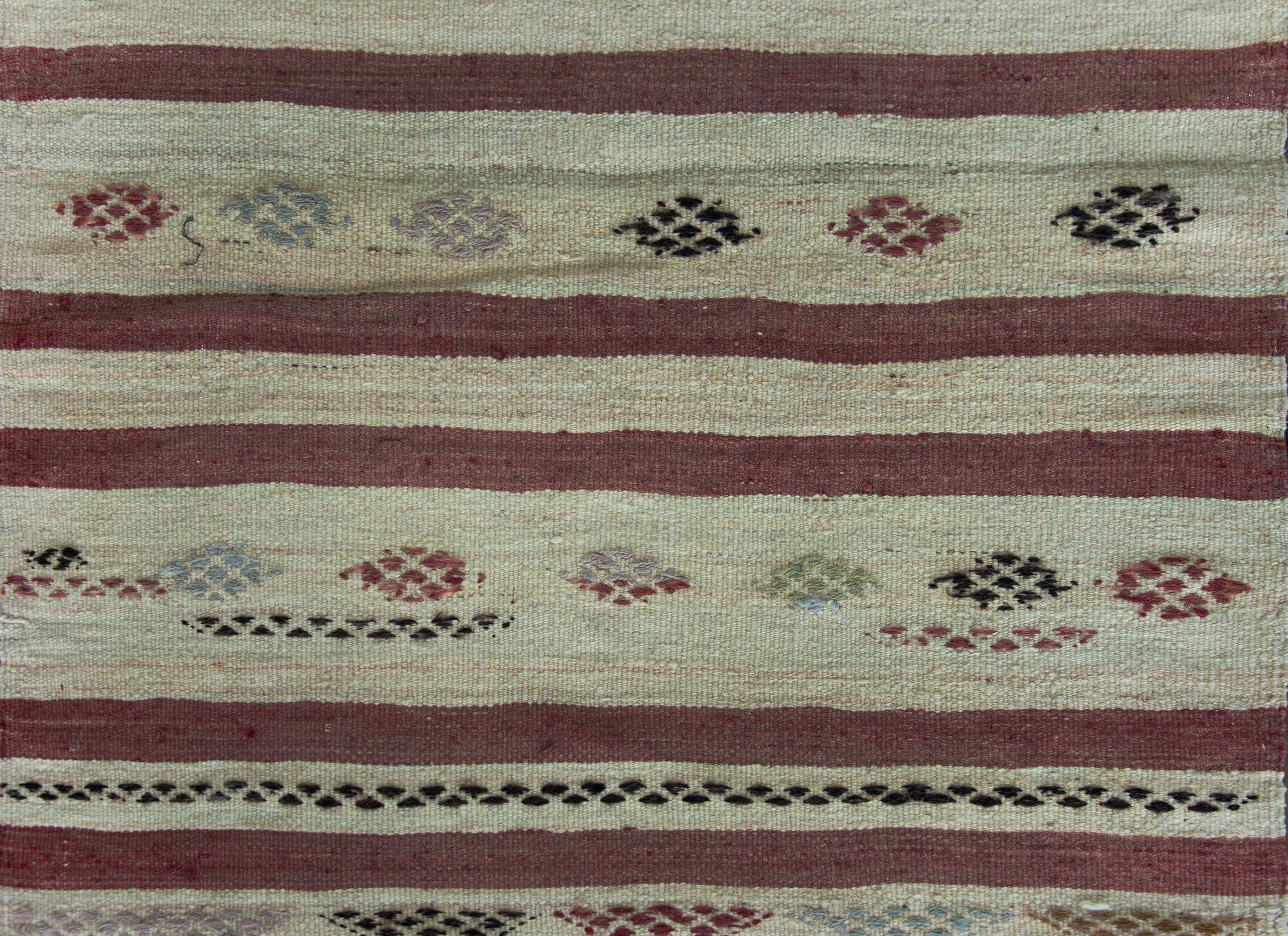 Vintage Turkish Konya Kilim Rug For Sale 4
