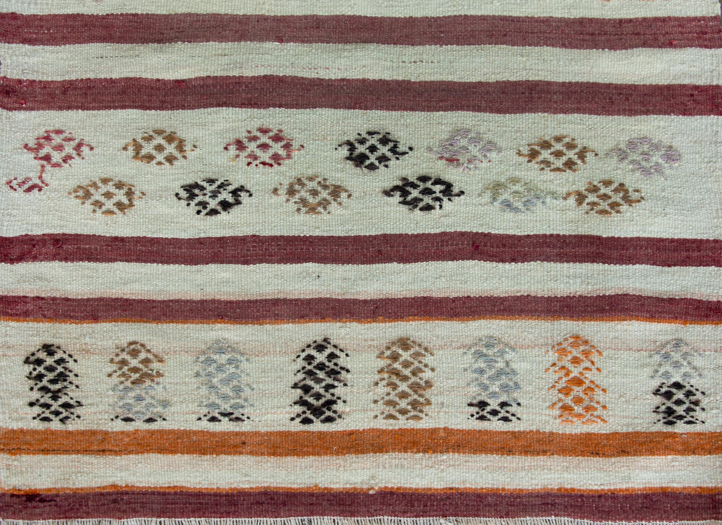 Vintage Turkish Konya Kilim Rug For Sale 5