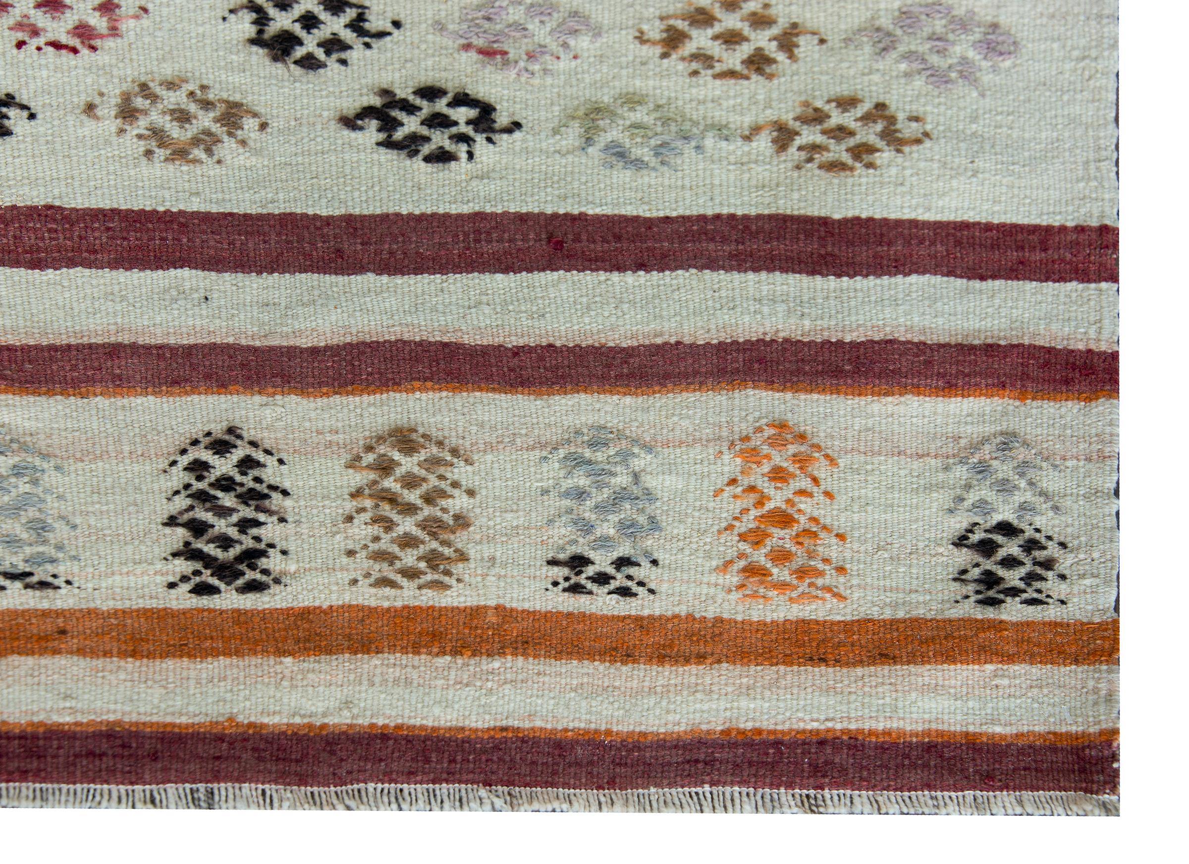 Vintage Turkish Konya Kilim Rug For Sale 6