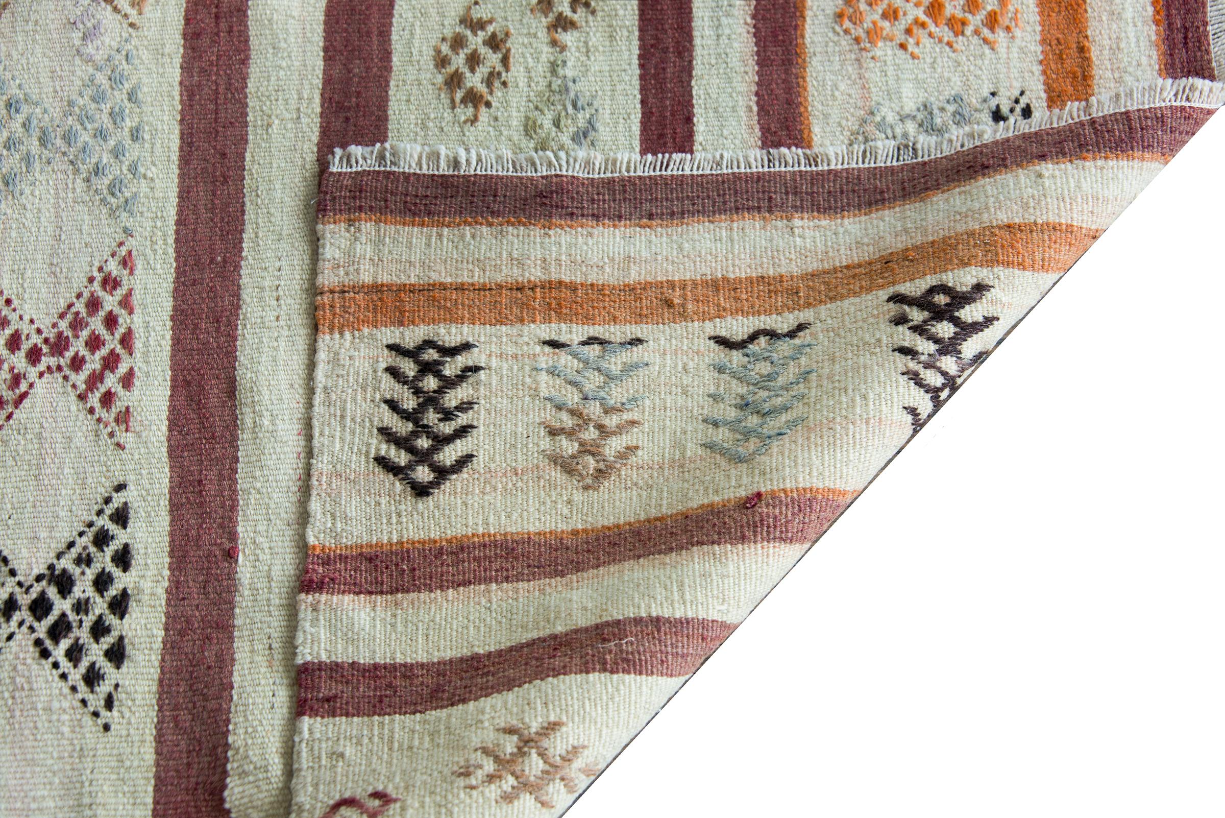 Vintage Turkish Konya Kilim Rug For Sale 7