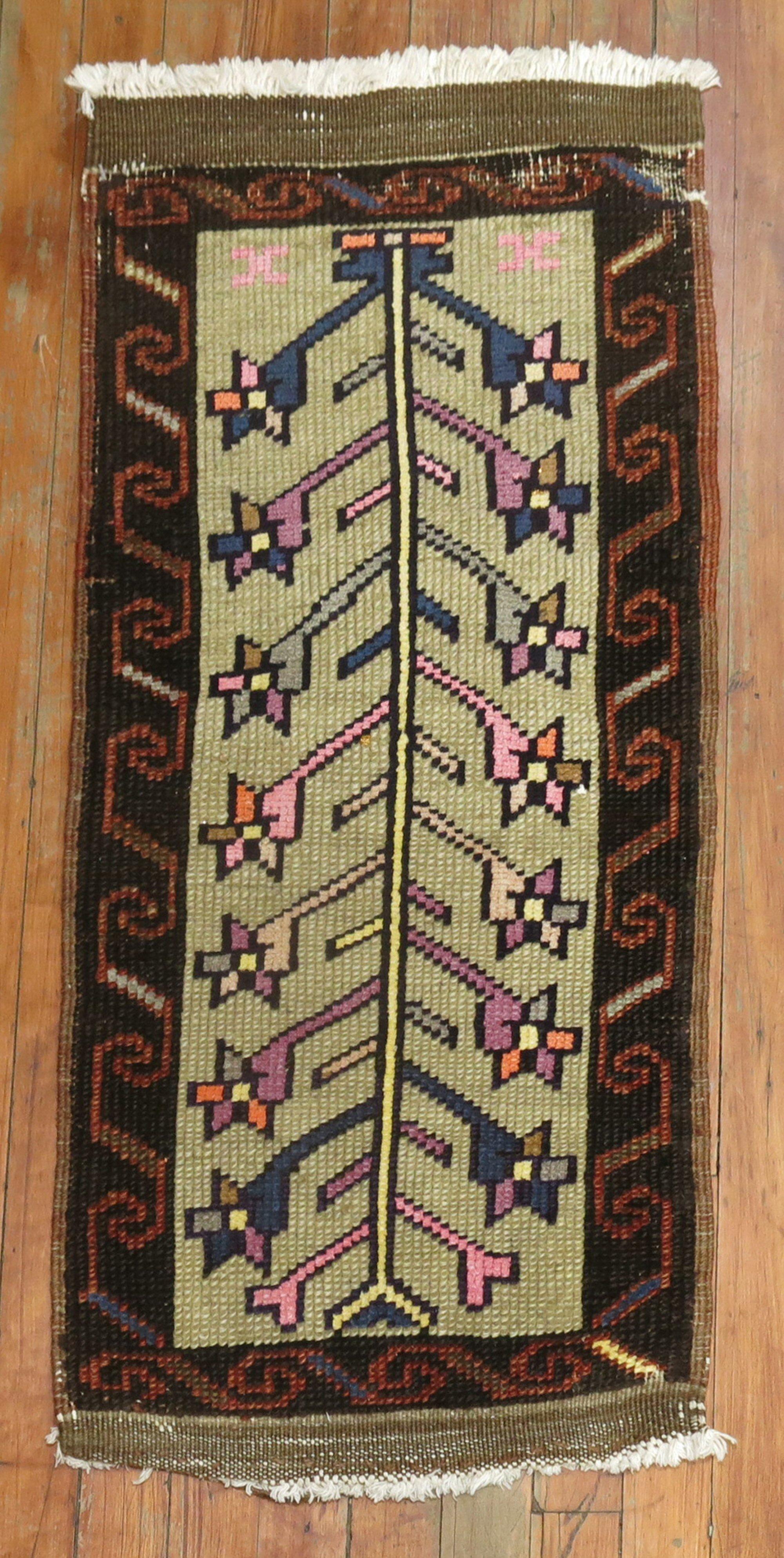 Hand-Woven Vintage Turkish Konya Rug For Sale