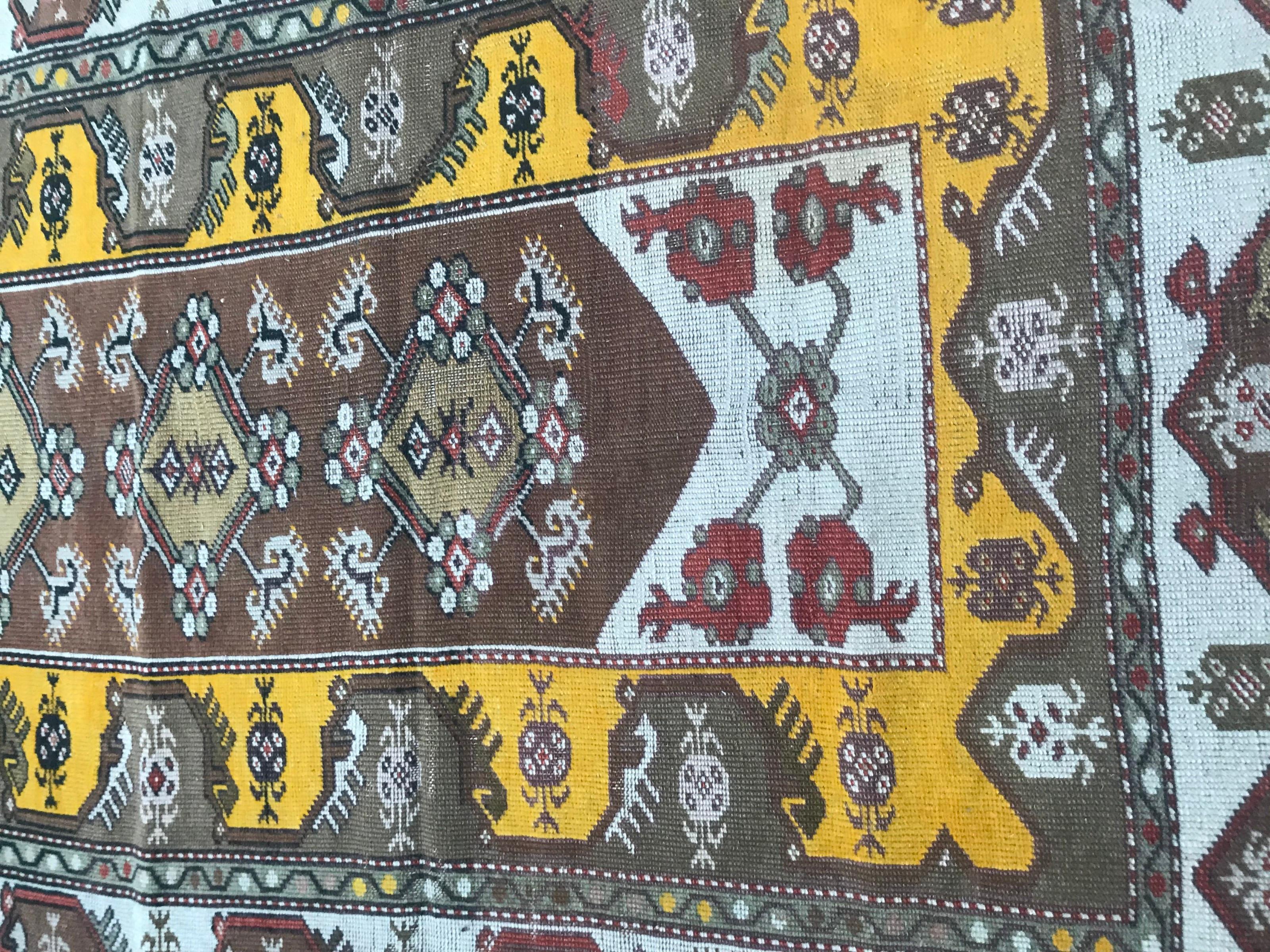 20th Century Bobyrug’s nice Vintage Turkish Konya Rug For Sale