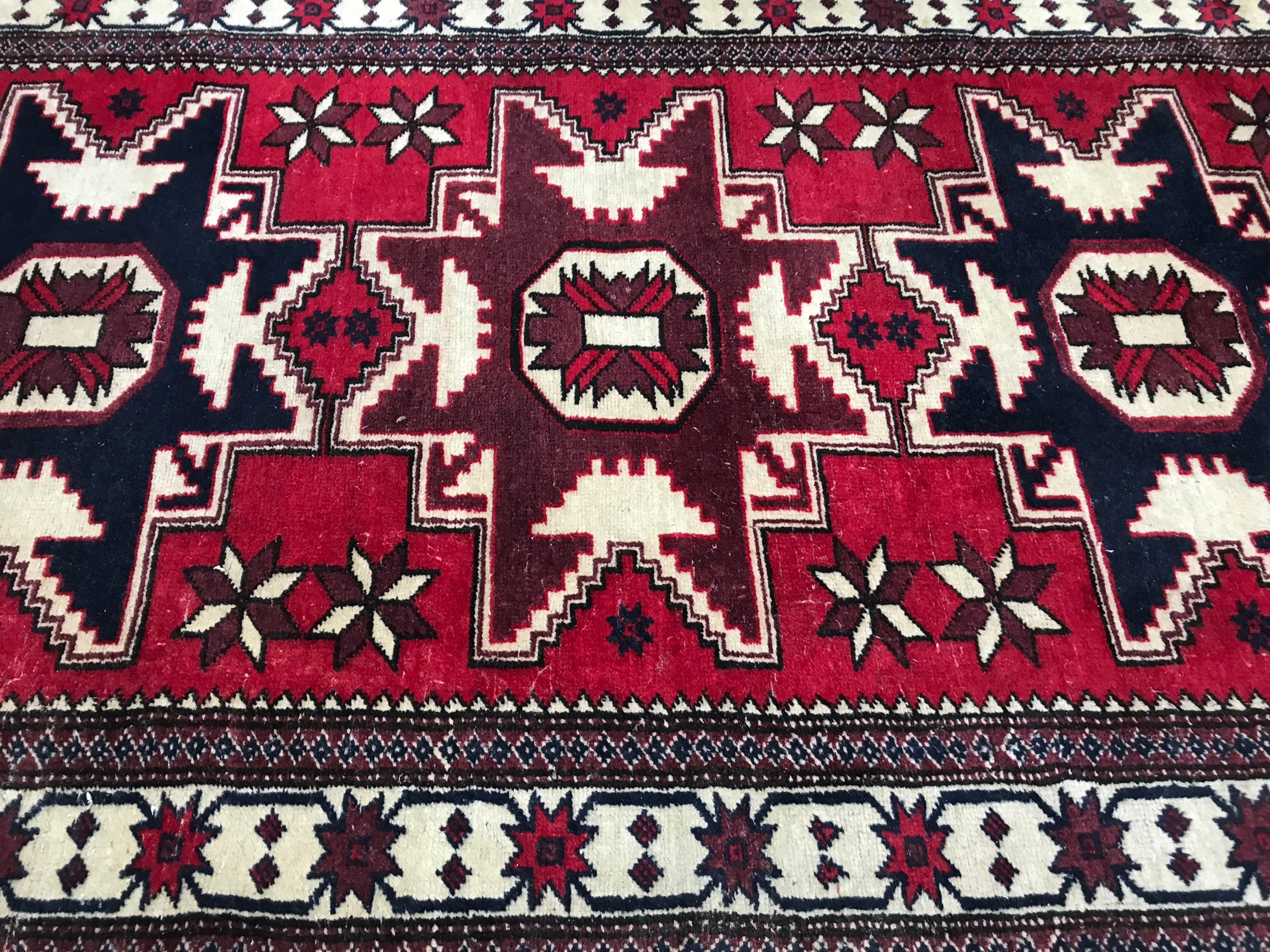 Wool Vintage Turkish Konya Rug For Sale